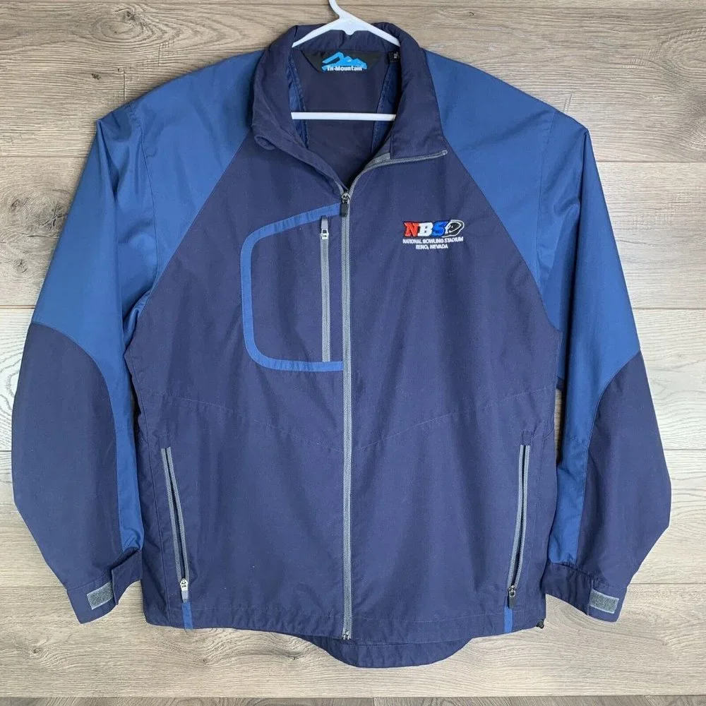 Tri-Mountain Coat Mens L Blue Full Zip Hook & Loop Cuff & Collar NBS Reno Embrod - Picture 2 of 14